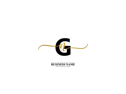 Letter GN Logo, creative gn ng signature logo for wedding, fashion, apparel and clothing brand or any business