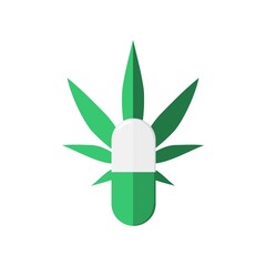 Medical cannabis pills icon isolated on white background
