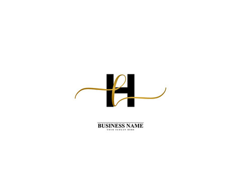 Letter HL Logo, creative hl lh signature logo for wedding, fashion, apparel and clothing brand or any business