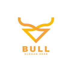 bull horn logo template design icon illustration.