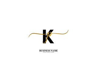 Letter KP Logo, creative kp pk signature logo for wedding, fashion, apparel and clothing brand or any business - obrazy, fototapety, plakaty