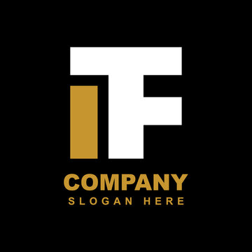 initial i t f , logo design template vector icon illustration.