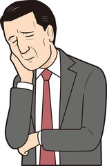 うなだれる男性シニアビジネスマン