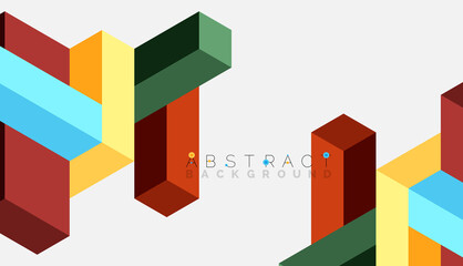 Abstract background. 3d cubes, cubic elements and blocks. Techno or business concept for wallpaper, banner, background, landing page