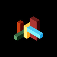 Obraz premium Abstract background. 3d cubes, cubic elements and blocks. Techno or business concept for wallpaper, banner, background, landing page