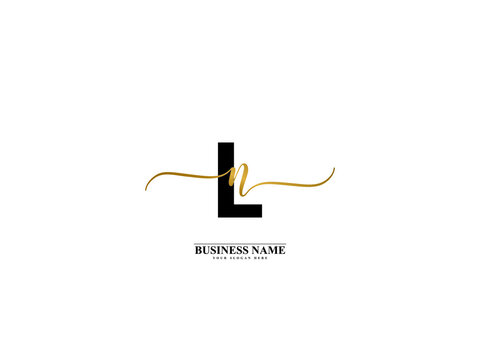 Letter LN Logo, creative ln nl signature logo for wedding, fashion, apparel and clothing brand or any business