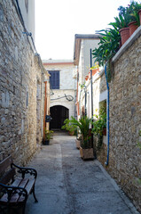 Very beautiful narrow streets in the center of Lefkara Cyprus