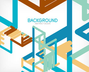 Abstract background. Color lines on white background. Linear abstract composition. Techno or business concept for wallpaper, banner, background, landing page