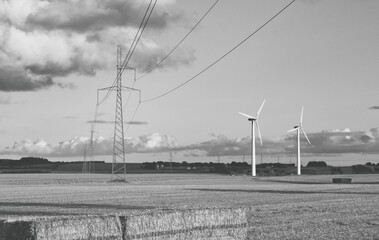 power lines on the field