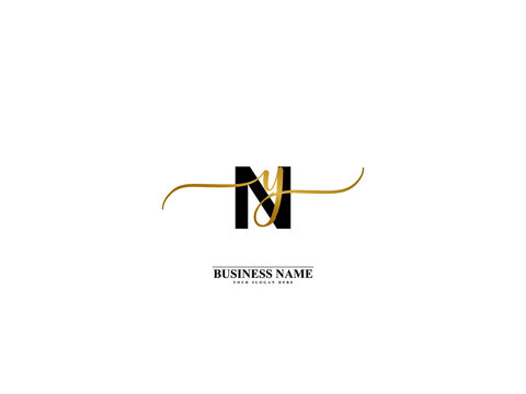 Letter NY Logo, creative ny yn signature logo for wedding, fashion, apparel and clothing brand or any business