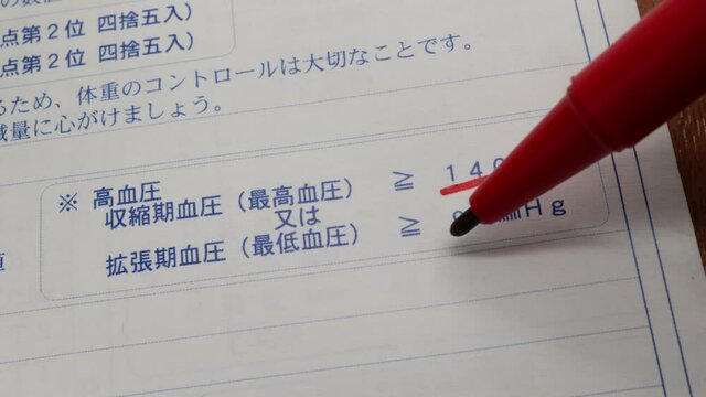 健康診断書に記載されている高血圧の基準