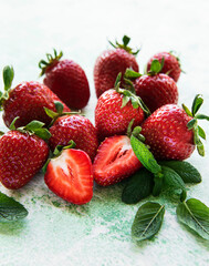 Fresh ripe delicious strawberries