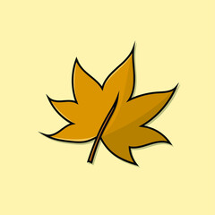 Dried leaves vector illustration isolated brown leaf elements for autumn and summer design