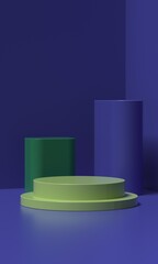 3D rendering of blue geometry background