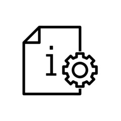 Information icon. Flat pictogram for web. Line stroke. Simple info guide symbol isolated on white background. Outline vector eps10