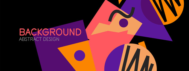 Abstract background with blocks, lines, geometric shapes. Techno or business concept for wallpaper, banner, background, landing page