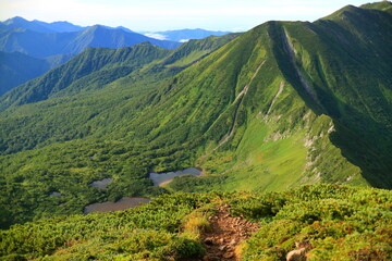 北海道　日高山脈幌尻岳と七ツ沼カール