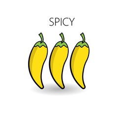 Chili pepper level labels concept. Vector spicy food mild and extra hot sauce, chili pepper red. Chili icon.