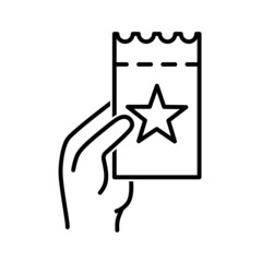 Web ticket icon. Flat pictogram. Line stroke. Simple symbol isolated on white background. Outline vector eps10