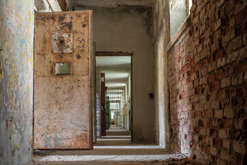 Open cell doors in the abandoned Patarei Prison (Patarei Vangla), former sea fortress and prison.