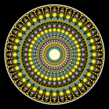 Mandala Dot Art Design, Vecter Pattern