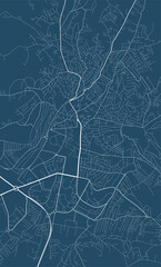 Pristina map. Detailed map of Pristina city administrative area. Cityscape panorama.