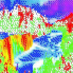 Creative mosaic pattern colored squares. Colored art festival abstract pixel background. RGB pattern. Mosaic colorful beautiful tiles. Modern art color pattern ornament decorative illustration.