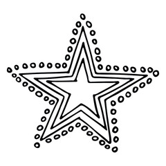 Vector hand drawn star isolated on white background. Cute doodle star illustration. For print, web, design, decor, logo. 
