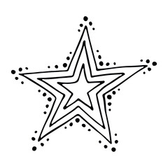 Vector hand drawn star isolated on white background. Cute doodle star illustration. For print, web, design, decor, logo. 