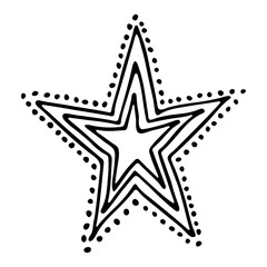 Vector hand drawn star isolated on white background. Cute doodle star illustration. For print, web, design, decor, logo. 