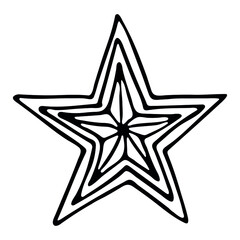 Obraz premium Vector hand drawn star isolated on white background. Cute doodle star illustration. For print, web, design, decor, logo. 