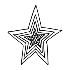 Vector hand drawn star isolated on white background. Cute doodle star illustration. For print, web, design, decor, logo. 