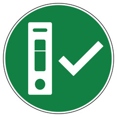 srg678 SignRoundGreen - german symbol: - Besuch nur mit negativem Corona-Test / Haken - Testpflicht . english sign: A valid, negative COVID test must be presented . green pictogram xxl g10701