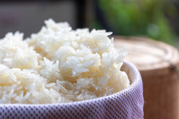 bowl of rice with chopsticks