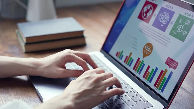 ノートパソコンを使う女性