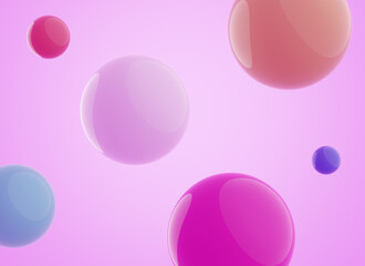 Obraz premium 3d rendering Spheres Abstract background glossy color bubbles color background