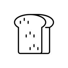 Bread toast thin line icon. Modern vector illustration for bakery logo.