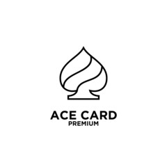 premium ace card black line vector logo icon design