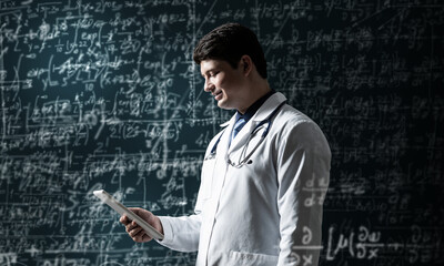 scientist with tablet