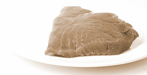a tuna fish meat on the table