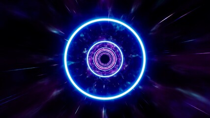 Flying into Blinking Neon Light Dimension Storm