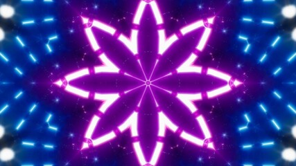 Purple and Blue Flower Shape Kaleidoscope Light