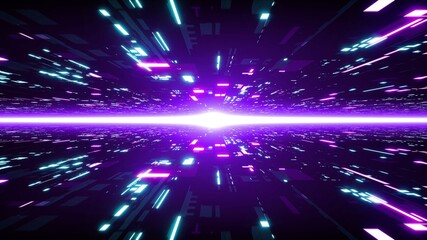 Fototapeta na wymiar Purple Flare Light in the Digital Futuristic Cyberspace