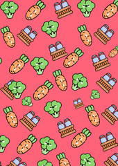  Attractive seamless pattern with  Vegetable  and carrot