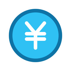 Illustration vector graphic icon of China and Japan Yuan and Yen currency. Filled line style icon. Vector illustration isolated on white background. Perfect for website or application design.