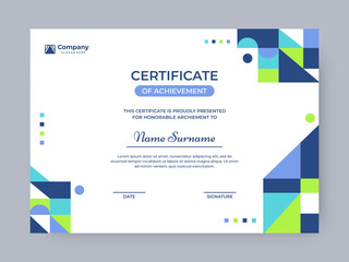 Colorful mosaic certificate template vector design - obrazy, fototapety, plakaty