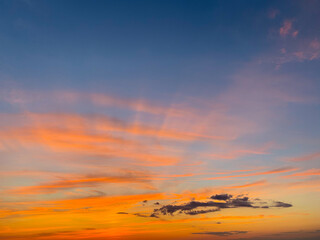 Beautiful sky colors after the sunset at the sea