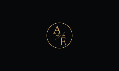 Monogram AE logo letters