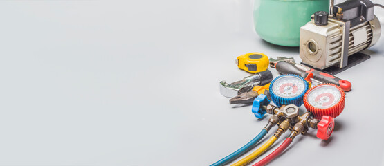 Tools for air conditioning repair and maintenance.
