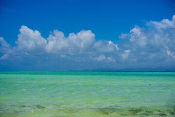 beach with blue sky